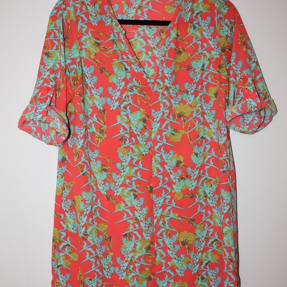 Orange Floral Tunic/Dress - Picture 1 of 2